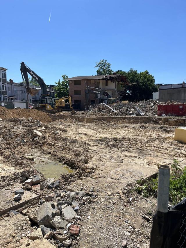 Stefron demolition and excavation site with rowhouse teardown